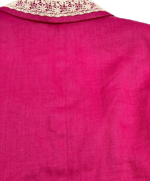 GIVENCHY（ジバンシィ）GIVENCHY (ジバンシィ) ヴィンテージリネン&レースジャケット ローズピンク サイズ:SIZE 13の古着・服飾アイテム