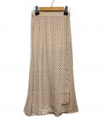 Spick and Spanスピックアンドスパン）の古着「幾何プリントラップスカート」｜ピンク