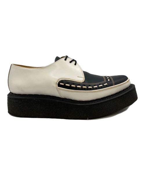 GEORGE COX（ジョージコックス）GEORGE COX (ジョージコックス) ラバーソールレザーシューズ ブラック×ホワイト サイズ:9の古着・服飾アイテム