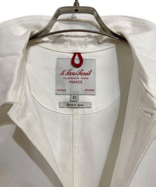 Le Sans Pareil（ル サン パレイユ）Le Sans Pareil (ル サン パレイユ) コットンツイル トラディショナルカバーオール ホワイト サイズ:SIZE　42の古着・服飾アイテム