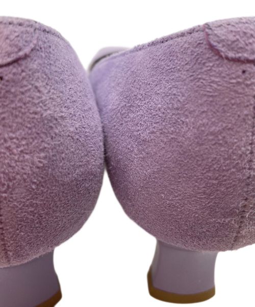 GINZA kanematsu（ギンザ カネマツ）GINZA kanematsu (ギンザ カネマツ) スクエアトゥスウェードパンプス パープル サイズ:24cmの古着・服飾アイテム