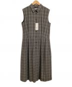 MACKINTOSH LONDONマッキントッシュ ロンドン）の古着「ラインチェックコットンワンピース」｜グレー