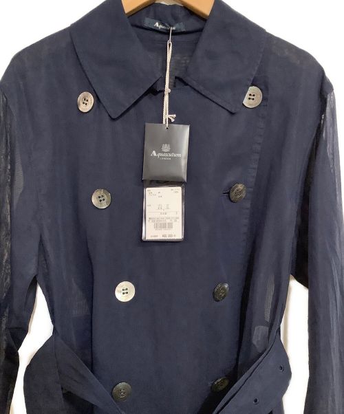 Aquascutum（アクアスキュータム）Aquascutum (アクアスキュータム) シースルートレンチコート ネイビー サイズ:SIZE 8 未使用品の古着・服飾アイテム