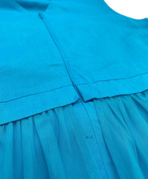 miele grande（ミエーレグランデ）miele grande (ミエーレグランデ) sleeveless bycolor tulle onepiece ブルー×ブラウン サイズ:SIZE 38の古着・服飾アイテム