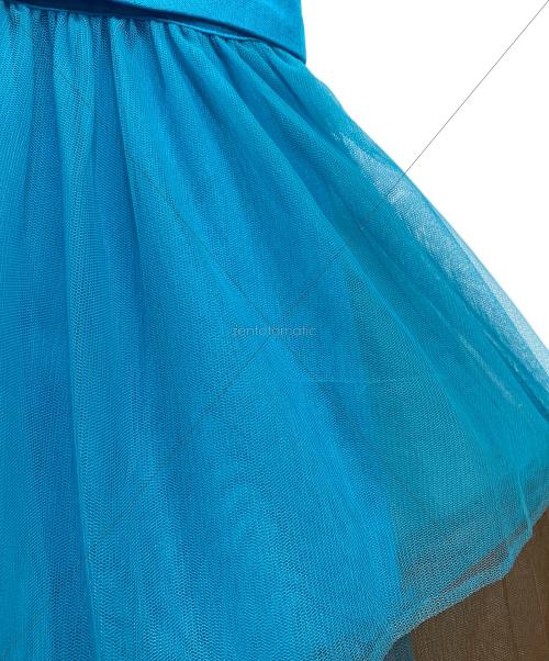 miele grande（ミエーレグランデ）miele grande (ミエーレグランデ) sleeveless bycolor tulle onepiece ブルー×ブラウン サイズ:SIZE 38の古着・服飾アイテム