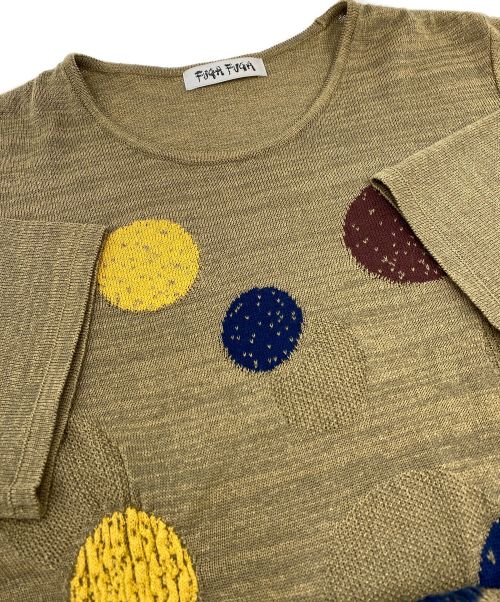 FUGA FUGA（フーガフーガ）FUGA FUGA (フーガフーガ) サークル柄 サマーニットワンピース カーキ サイズ:SIZE FREEの古着・服飾アイテム