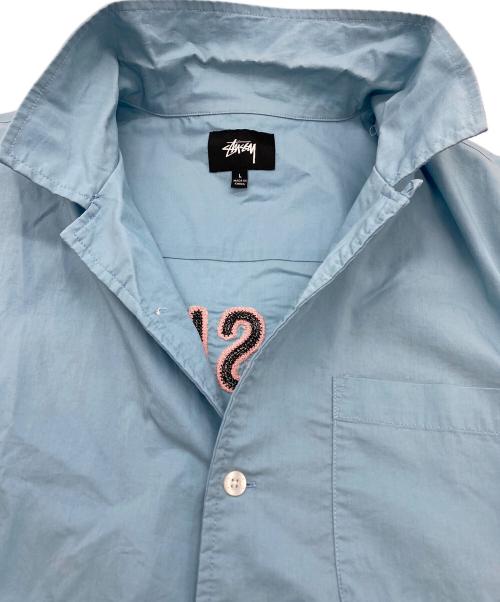 stussy（ステューシー）stussy (ステューシー) Hellshire Bowlimg Shirt ブルー サイズ:SIZE Lの古着・服飾アイテム