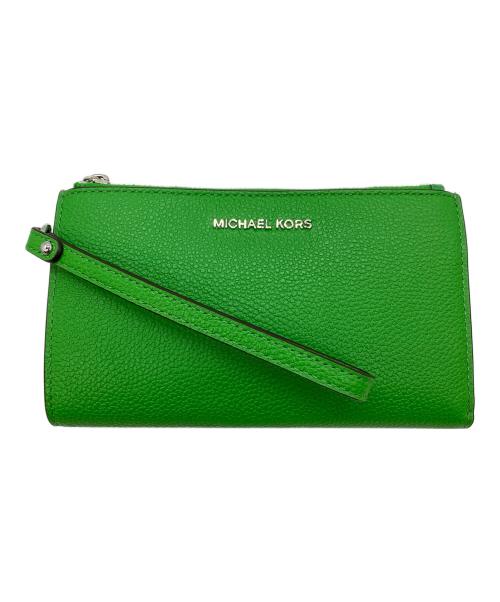 MICHAEL KORS（マイケル・コース）MICHAEL KORS (マイケルコース) レザースマホウォレット グリーン 未使用品の古着・服飾アイテム