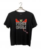 FENDIフェンディ）の古着「T-SHIRT KING DEMON BUGS EYES」｜ブラック