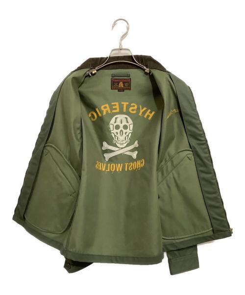 Hysteric Glamour（ヒステリックグラマー）Hysteric Glamour (ヒステリックグラマー) GHOST WOLVES刺繍チノラウンドカラージャケット グリーン サイズ:SIZE Mの古着・服飾アイテム
