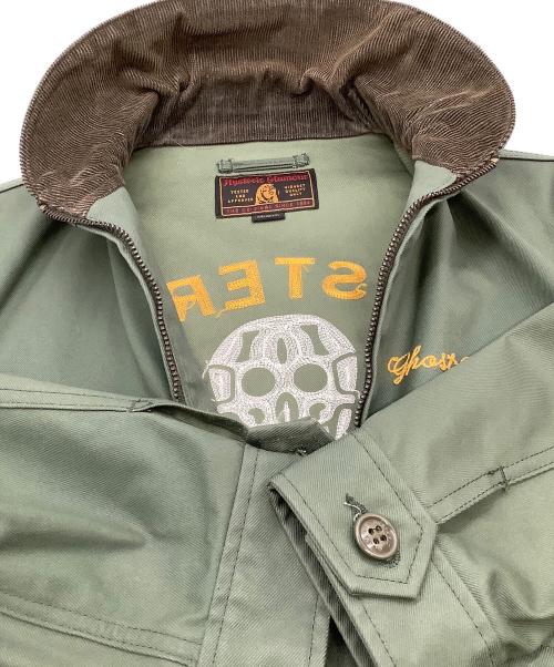 Hysteric Glamour（ヒステリックグラマー）Hysteric Glamour (ヒステリックグラマー) GHOST WOLVES刺繍チノラウンドカラージャケット グリーン サイズ:SIZE Mの古着・服飾アイテム
