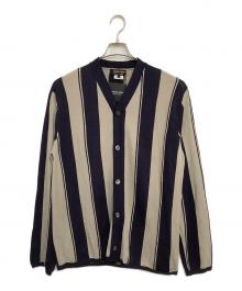 COMME des GARCONS HOMME DEUX（コムデギャルソン オム ドゥ）の古着「ストライプニットカーディガン」｜ネイビー×グレー