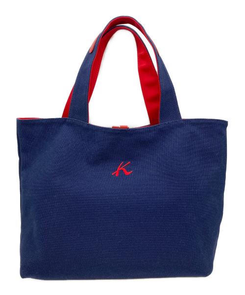KITAMURA（キタムラ）KITAMURA (キタムラ) トートバッグ レッド×ネイビーの古着・服飾アイテム