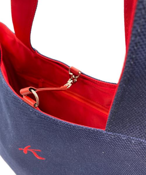 KITAMURA（キタムラ）KITAMURA (キタムラ) トートバッグ レッド×ネイビーの古着・服飾アイテム