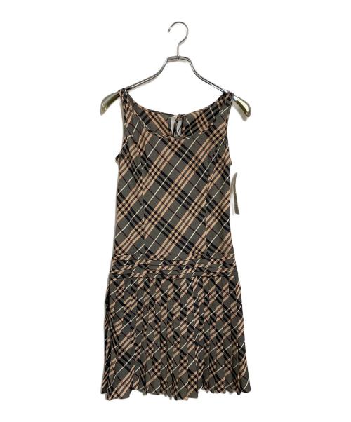 BURBERRY BLUE LABEL（バーバリーロンドンブルーレーベル）BURBERRY BLUE LABEL (バーバリーブルーレーベル) ノースリーブワンピース ブラック×ピンク サイズ:SIZE 38 未使用品の古着・服飾アイテム