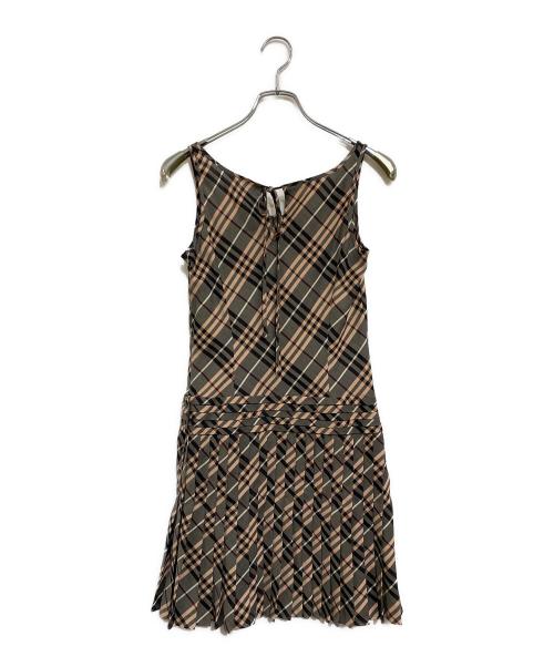 BURBERRY BLUE LABEL（バーバリーロンドンブルーレーベル）BURBERRY BLUE LABEL (バーバリーブルーレーベル) ノースリーブワンピース ブラック×ピンク サイズ:SIZE 38 未使用品の古着・服飾アイテム