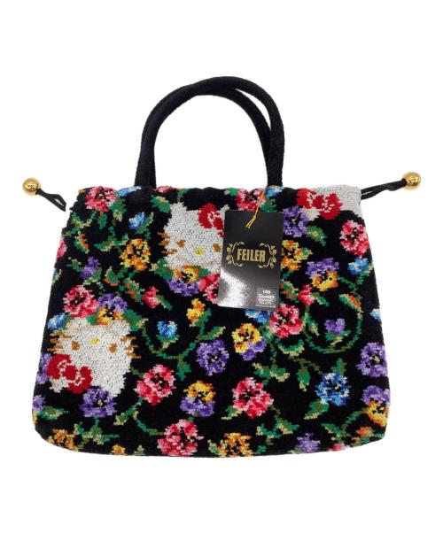 FEILER（フェイラー）FEILER (フェイラー) HELLO KITTY (ハローキティ) ハンドバッグ ブラック 未使用品の古着・服飾アイテム