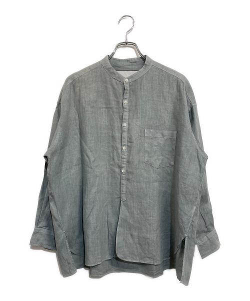 ticca（ティッカ）ticca (ティッカ) リネンノーカラーシャツ グレー サイズ:ＦＲＥＥの古着・服飾アイテム