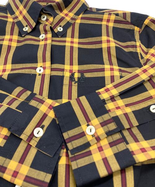FRED PERRY（フレッドペリー）FRED PERRY (フレッドペリー) ボタンダウンシャツワンピース イエロー×ブラック サイズ:SIZE 10の古着・服飾アイテム