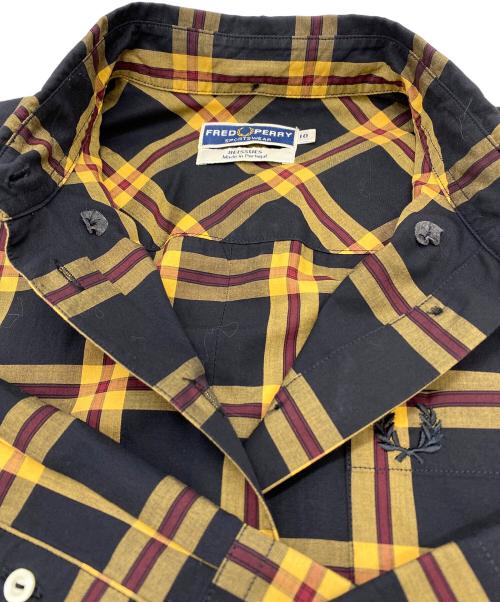 FRED PERRY（フレッドペリー）FRED PERRY (フレッドペリー) ボタンダウンシャツワンピース イエロー×ブラック サイズ:SIZE 10の古着・服飾アイテム