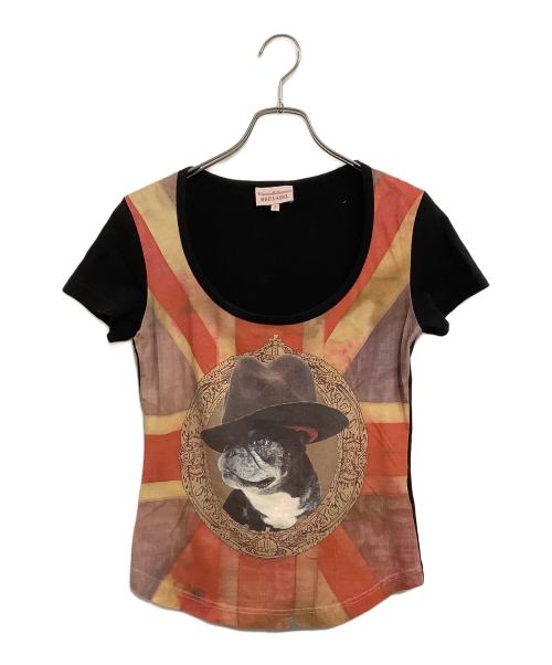 Vivienne Westwood RED LABEL（ヴィヴィアンウエストウッドレッドレーベル）Vivienne Westwood RED LABEL (ヴィヴィアンウエストウッドレッドレーベル) ミニラ グラフィックTシャツ ブラック サイズ:SIZE 2の古着・服飾アイテム