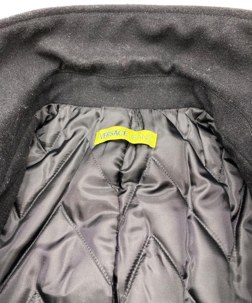 VERSACE JEANS（ヴェルサーチジーンズ）VERSACE JEANS (ヴェルサーチジーンズ) メルトン ピーコート ブラック サイズ:SIZE IT50の古着・服飾アイテム