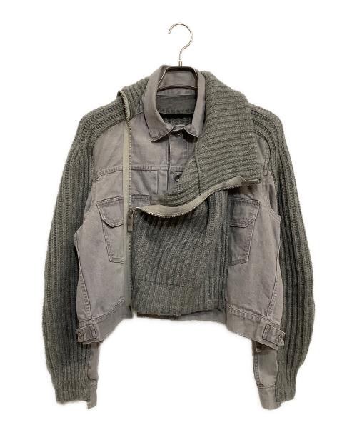 sacai（サカイ）sacai (サカイ) Denim x Knit Blouson グレー サイズ:SIZE 2の古着・服飾アイテム