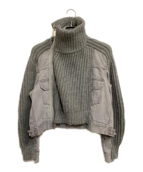 sacai（サカイ）sacai (サカイ) Denim x Knit Blouson グレー サイズ:SIZE 2の古着・服飾アイテム