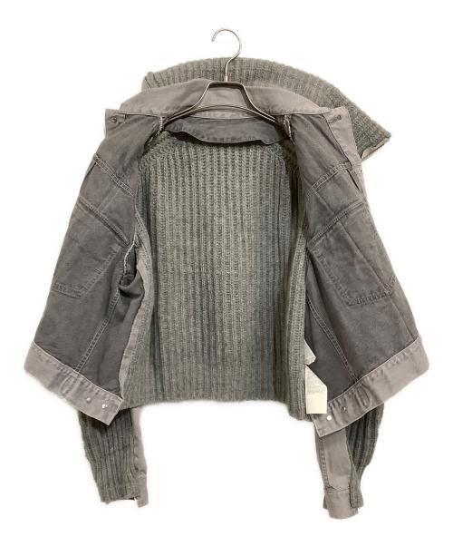 sacai（サカイ）sacai (サカイ) Denim x Knit Blouson グレー サイズ:SIZE 2の古着・服飾アイテム