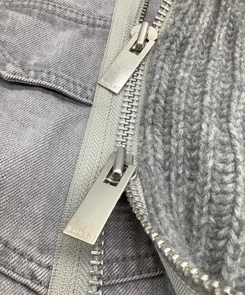sacai（サカイ）sacai (サカイ) Denim x Knit Blouson グレー サイズ:SIZE 2の古着・服飾アイテム