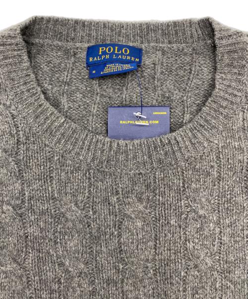 POLO RALPH LAUREN（ポロ・ラルフローレン）POLO RALPH LAUREN (ポロ・ラルフローレン) 厚手ニット グレー サイズ:SIZE M 未使用品の古着・服飾アイテム