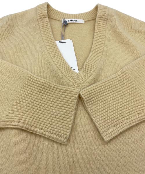 Snidel（スナイデル）Snidel (スナイデル) 24AW ウールVネックニットミニワンピース ベージュ サイズ:SIZE Free 未使用品の古着・服飾アイテム