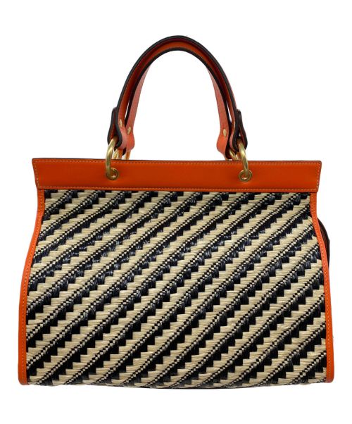 J&M DAVIDSON（ジェイ＆エム デヴィッドソン）J&M DAVIDSON (ジェイ＆エム デヴィッドソン) ハンドバッグ オレンジ×ブラックの古着・服飾アイテム