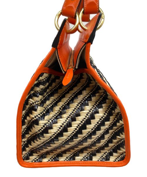 J&M DAVIDSON（ジェイ＆エム デヴィッドソン）J&M DAVIDSON (ジェイ＆エム デヴィッドソン) ハンドバッグ オレンジ×ブラックの古着・服飾アイテム