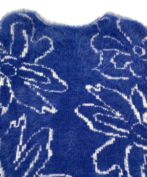 sahara（サハラ）sahara (サハラ) Reversible Jacquard Knit ブルー×ホワイト サイズ:SIZE Freeの古着・服飾アイテム