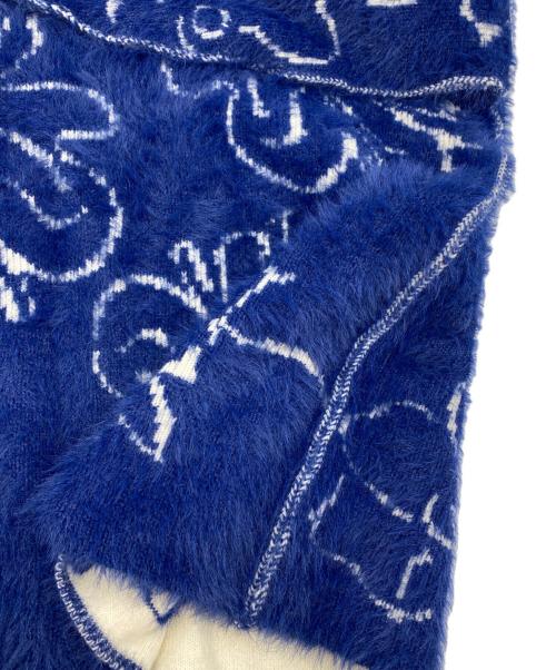 sahara（サハラ）sahara (サハラ) Reversible Jacquard Knit ブルー×ホワイト サイズ:SIZE Freeの古着・服飾アイテム