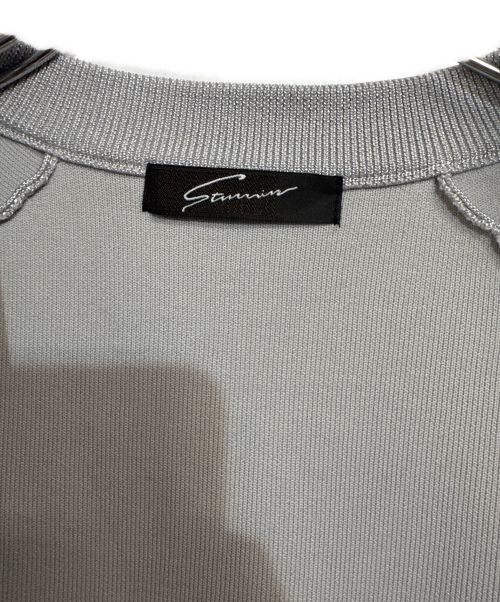 STUNNING LURE（スタニングルアー）STUNNING LURE (スタニングルアー) メタルヤーンニットブルゾンカーディガン グレー サイズ:SIZE Mの古着・服飾アイテム