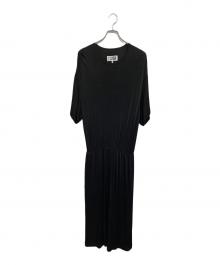 MM6 Maison Margiela（エムエムシックスメゾンマルジェラ）の古着「ショートスリーブジャージードレス」｜ブラック