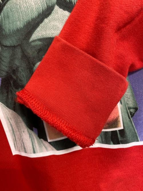 HEY REILLY（ヘイレイリー）HEY REILLY (ヘイレイリー) MARC JACOBS (マークジェイコブズ) プリントスウェットシャツ レッド サイズ:SIZE Sの古着・服飾アイテム