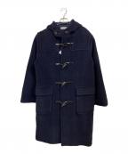 BEAUTY&YOUTHビューティーアンドユース）の古着「カットスパイラルチェックダッフルコート」｜ネイビー