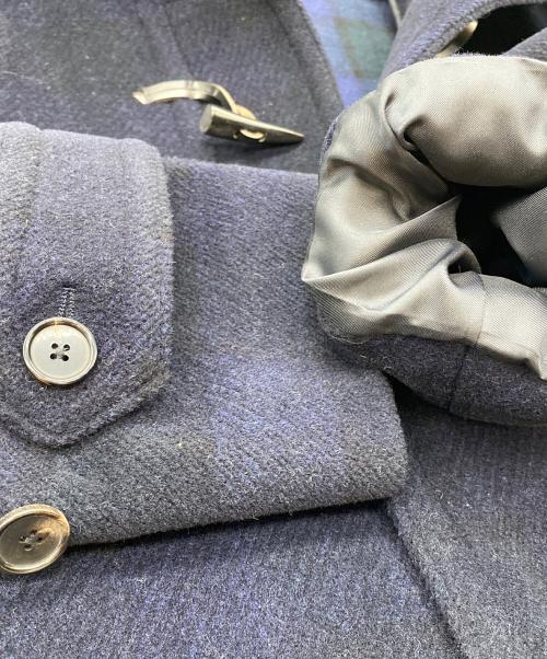 BEAUTY&YOUTH（ビューティーアンドユース）BEAUTY&YOUTH (ビューティーアンドユース) カットスパイラルチェックダッフルコート ネイビー サイズ:SIZE Mの古着・服飾アイテム