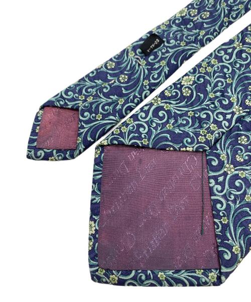 Christian Dior MONSIEUR（クリスチャンディオールムッシュ）Christian Dior MONSIEUR (クリスチャンディオールムッシュ) ヴィンテージボタニカル ネクタイ ネイビー サイズ:9.5ｃｍの古着・服飾アイテム