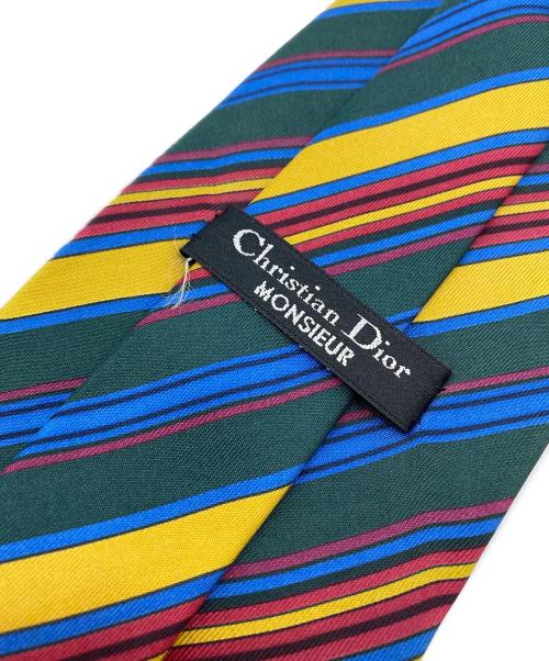 Christian Dior MONSIEUR（クリスチャンディオールムッシュ）Christian Dior MONSIEUR (クリスチャンディオールムッシュ) ヴィンテージマルチストライプネクタイ グリーン系 サイズ:無しの古着・服飾アイテム