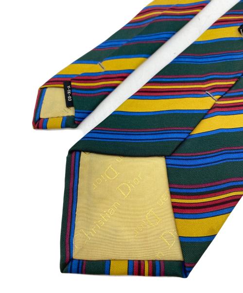 Christian Dior MONSIEUR（クリスチャンディオールムッシュ）Christian Dior MONSIEUR (クリスチャンディオールムッシュ) ヴィンテージマルチストライプネクタイ グリーン系 サイズ:無しの古着・服飾アイテム