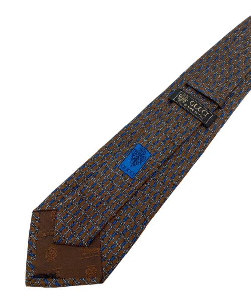 GUCCI（グッチ）GUCCI (グッチ) ヴィンテージビット柄ネクタイ ブラウン サイズ:無しの古着・服飾アイテム