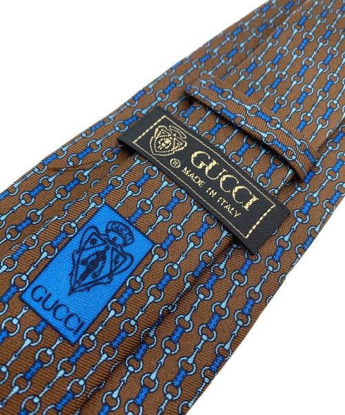 GUCCI（グッチ）GUCCI (グッチ) ヴィンテージビット柄ネクタイ ブラウン サイズ:無しの古着・服飾アイテム