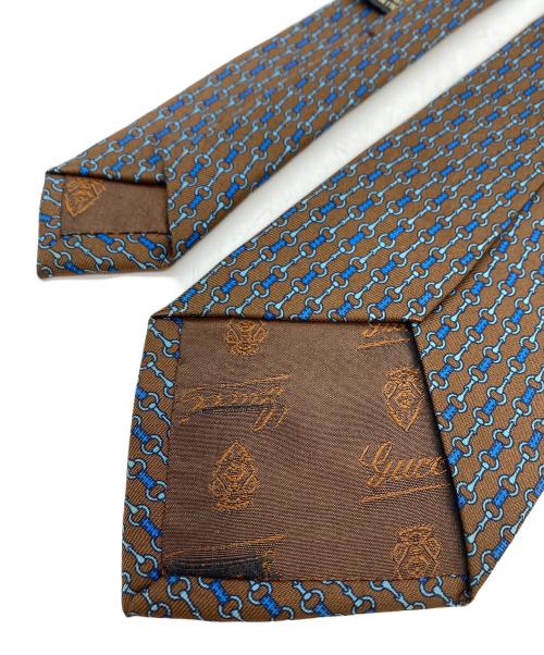 GUCCI（グッチ）GUCCI (グッチ) ヴィンテージビット柄ネクタイ ブラウン サイズ:無しの古着・服飾アイテム