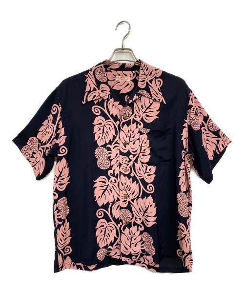 Sun Surf（サンサーフ）Sun Surf (サンサーフ) ハワイアンシャツ アロハシャツ ネイビー×ピンク サイズ:SIZE 15 1/2の古着・服飾アイテム