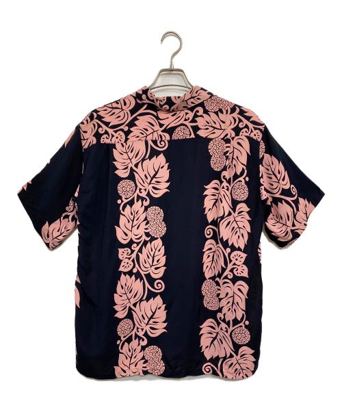 Sun Surf（サンサーフ）Sun Surf (サンサーフ) ハワイアンシャツ アロハシャツ ネイビー×ピンク サイズ:SIZE 15 1/2の古着・服飾アイテム