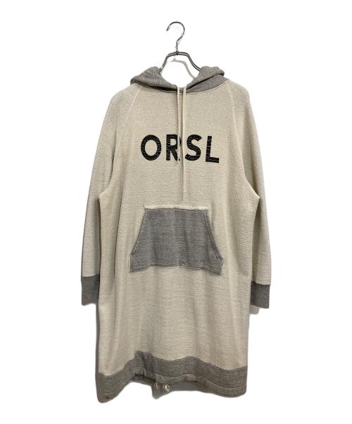 orSlow（オアスロウ）orSlow (オアスロウ) フーディ ロングスウェット ワンピース ライトグレー×アイボリー サイズ:SIZE Freeの古着・服飾アイテム